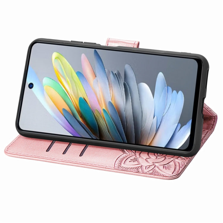 For ZTE Blade A75 4G Butterfly Love Flower Embossed Leather Phone Case