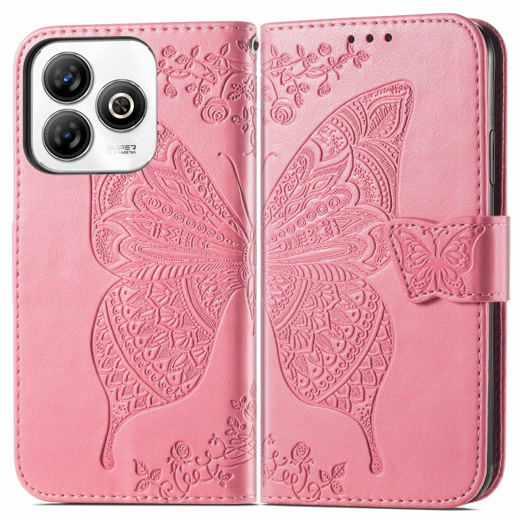 For ZTE Blade A75 4G Butterfly Love Flower Embossed Leather Phone Case