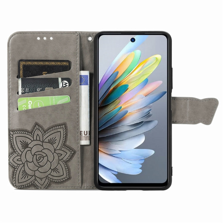 For ZTE Blade A75 4G Butterfly Love Flower Embossed Leather Phone Case