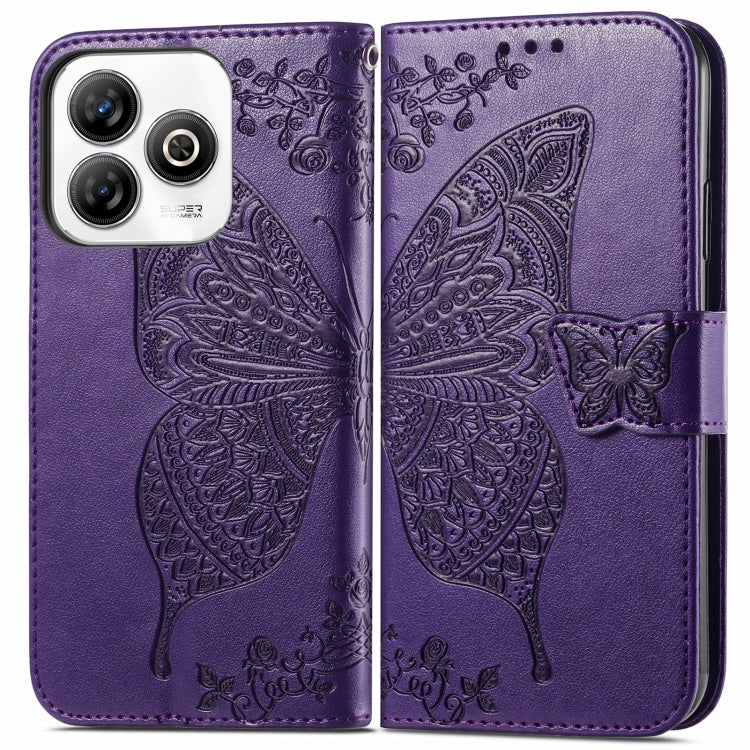 For ZTE Blade A75 4G Butterfly Love Flower Embossed Leather Phone Case