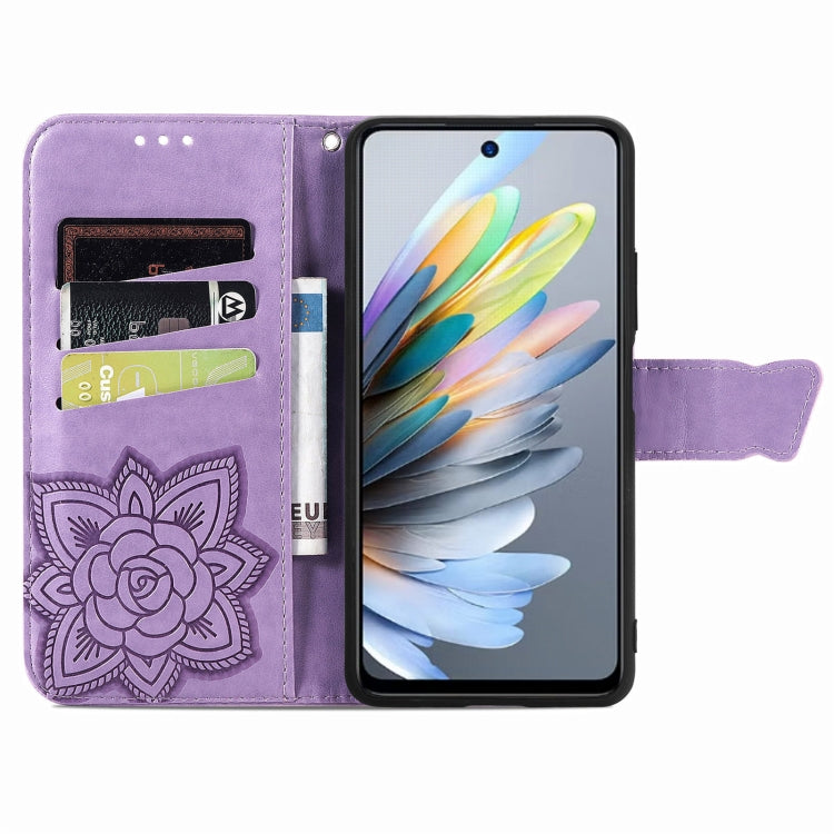For ZTE Blade A75 4G Butterfly Love Flower Embossed Leather Phone Case