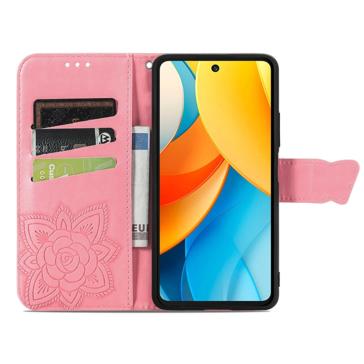 For ZTE Blade V60 Vita Butterfly Love Flower Embossed Leather Phone Case