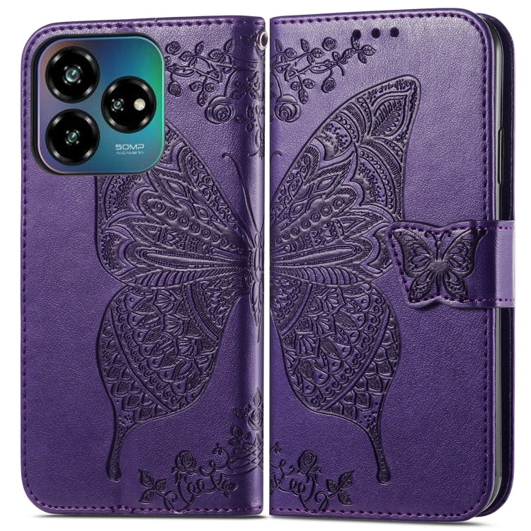 For ZTE Blade V60 Vita Butterfly Love Flower Embossed Leather Phone Case
