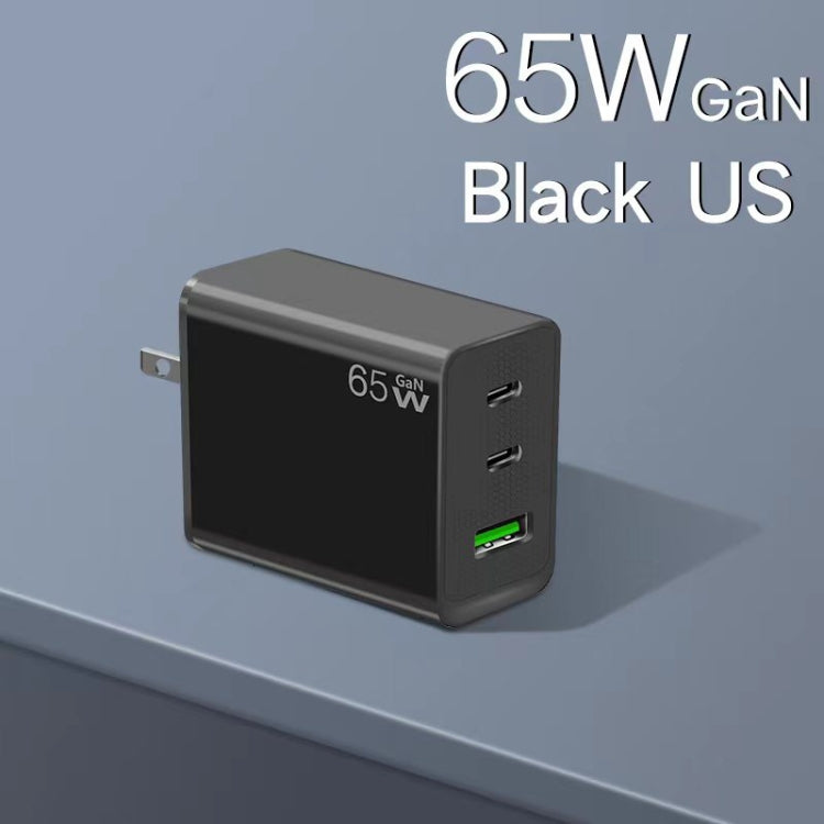 GaN PD65W Type-C x 2 + USB3.0 Laptop Adapter ,US Plug