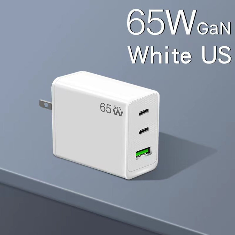 GaN PD65W Type-C x 2 + USB3.0 Laptop Adapter ,US Plug