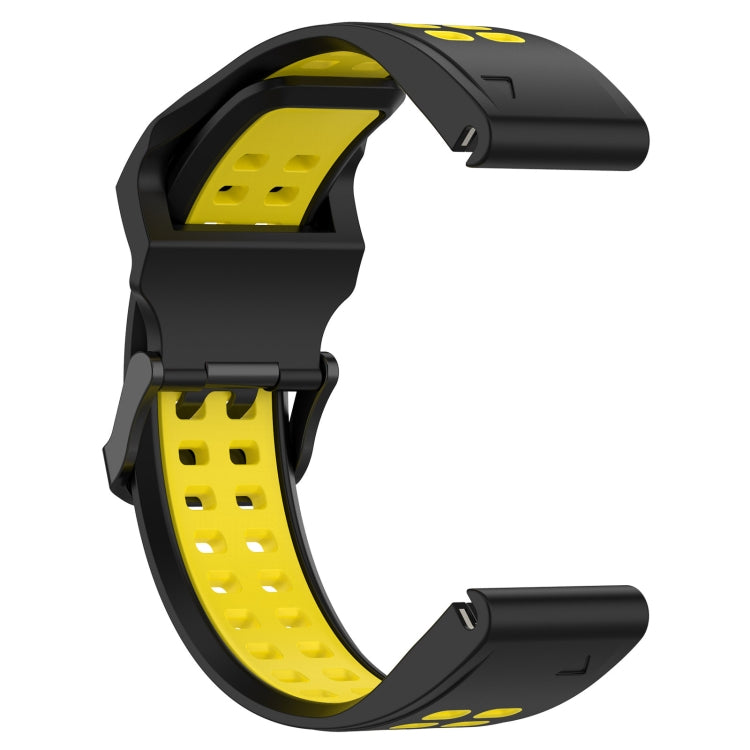 For Garmin Fenix E 47mm Two Color Reverse Buckle 22mm Silicone Watch Band