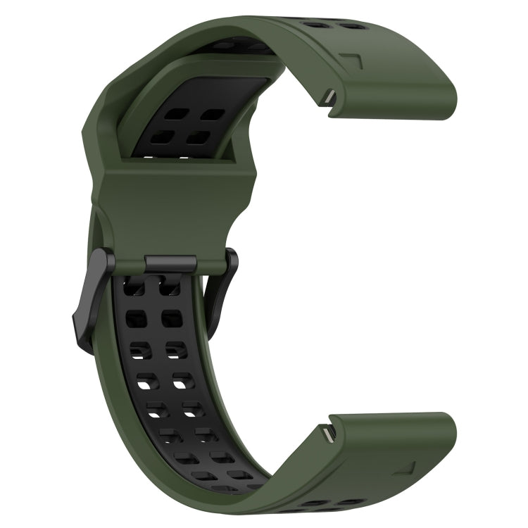 For Garmin Fenix E 47mm Two Color Reverse Buckle 22mm Silicone Watch Band