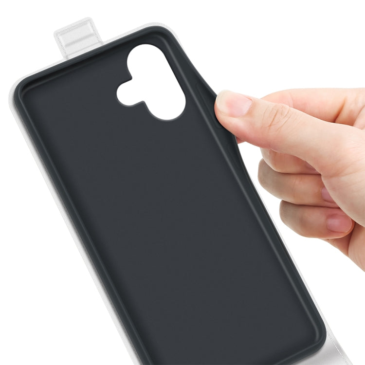 For iPhone 16 R64 Texture Single Vertical Flip Leather Phone Case