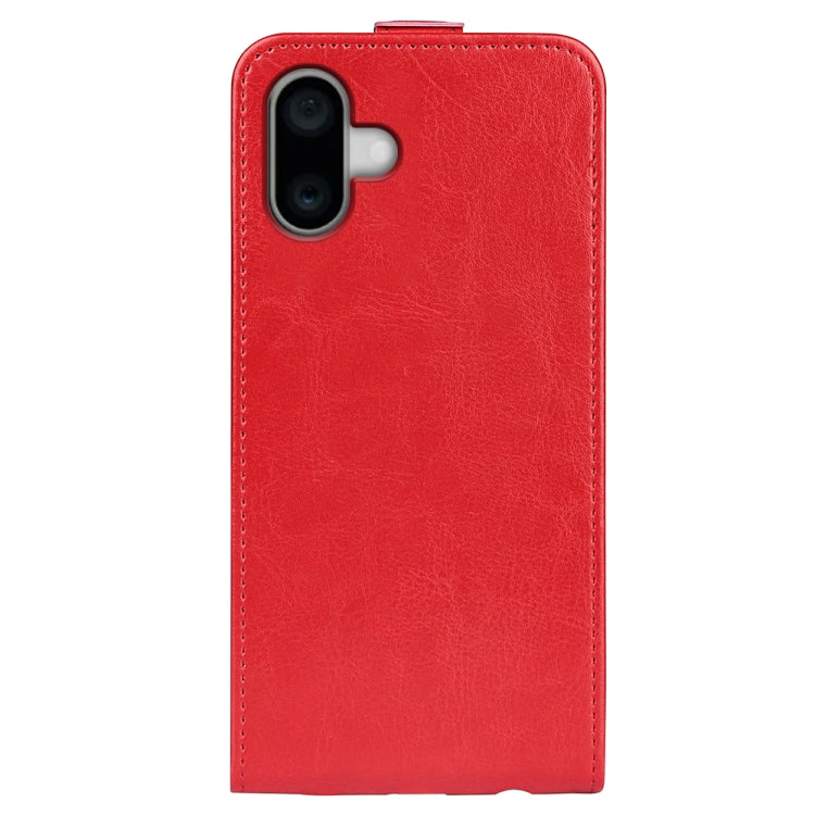 For iPhone 16 R64 Texture Single Vertical Flip Leather Phone Case