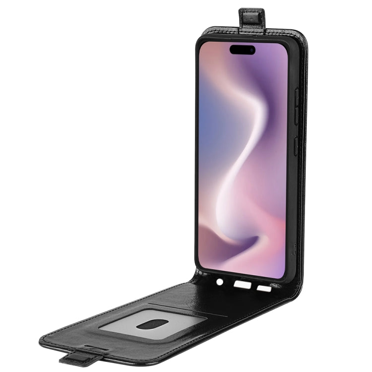 For iPhone 16 Pro R64 Texture Single Vertical Flip Leather Phone Case
