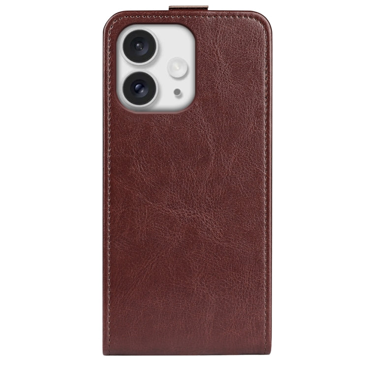 For iPhone 16 Pro R64 Texture Single Vertical Flip Leather Phone Case