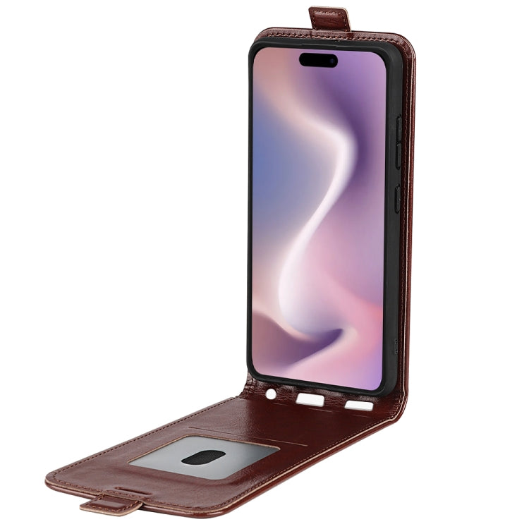 For iPhone 16 Pro R64 Texture Single Vertical Flip Leather Phone Case