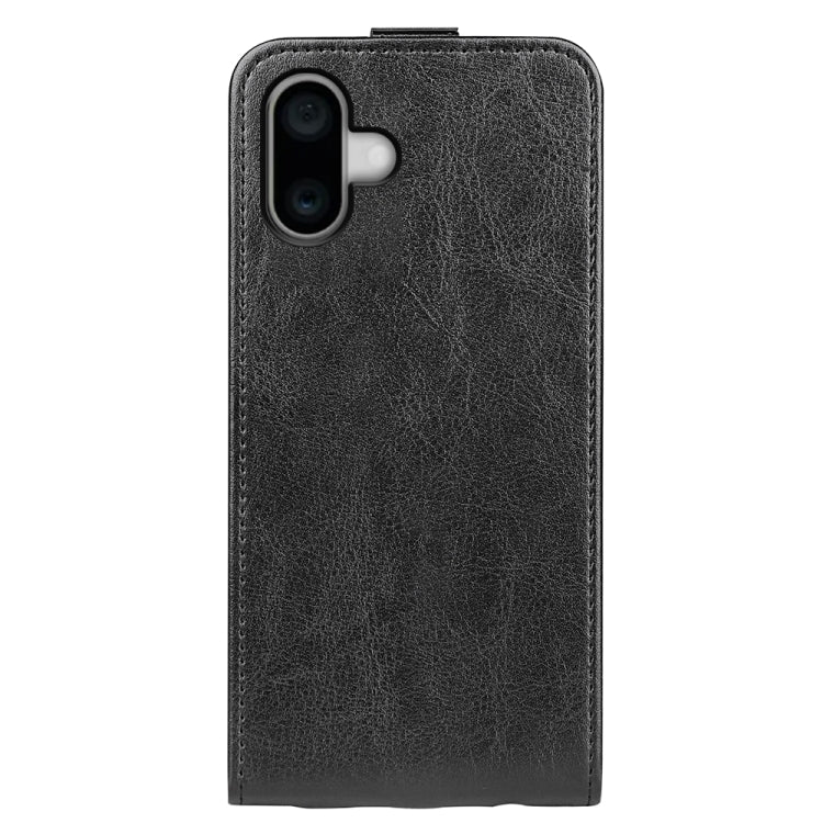 For iPhone 16 Plus R64 Texture Single Vertical Flip Leather Phone Case