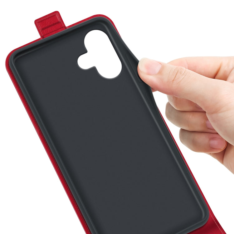 For iPhone 16 Plus R64 Texture Single Vertical Flip Leather Phone Case