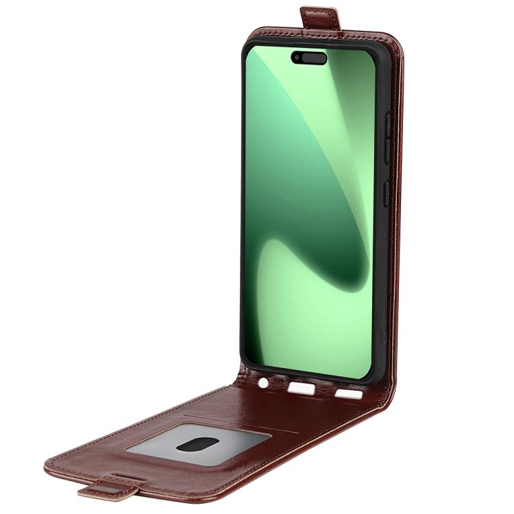 For iPhone 17 Pro Max R64 Texture Single Vertical Flip Leather Phone Case