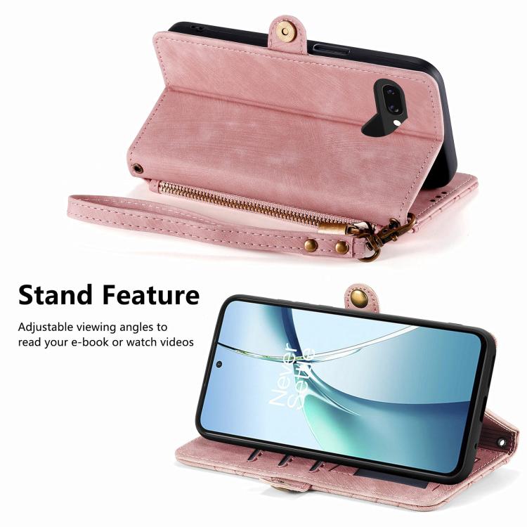 For Google Pixel 9a Geometric Zipper Wallet Side Buckle Leather Phone Case