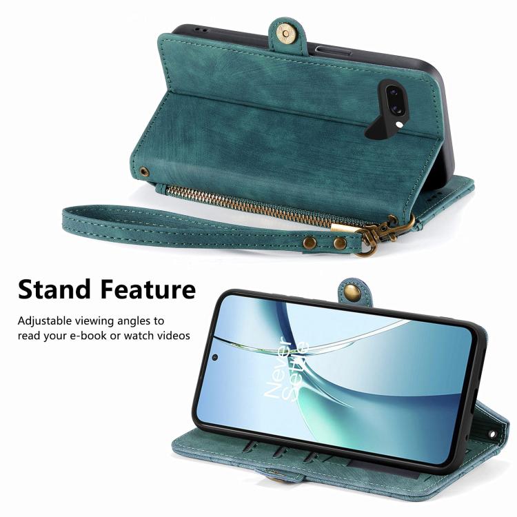 For Google Pixel 9a Geometric Zipper Wallet Side Buckle Leather Phone Case