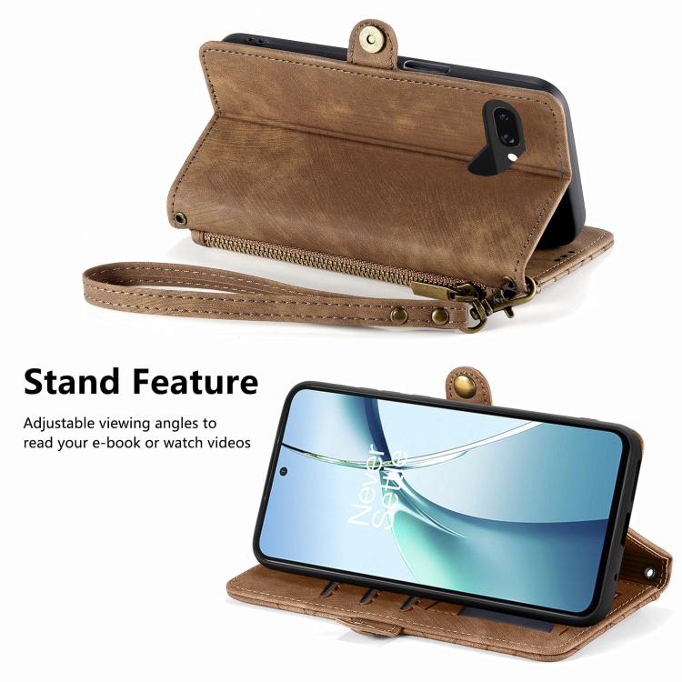 For Google Pixel 9a Geometric Zipper Wallet Side Buckle Leather Phone Case