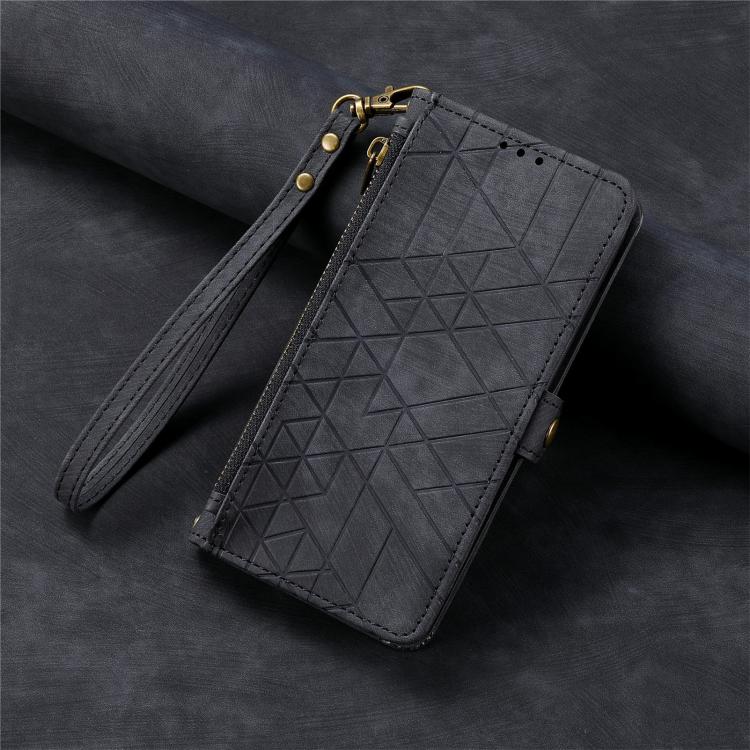 For Google Pixel 10 Pro XL Geometric Zipper Wallet Side Buckle Leather Phone Case