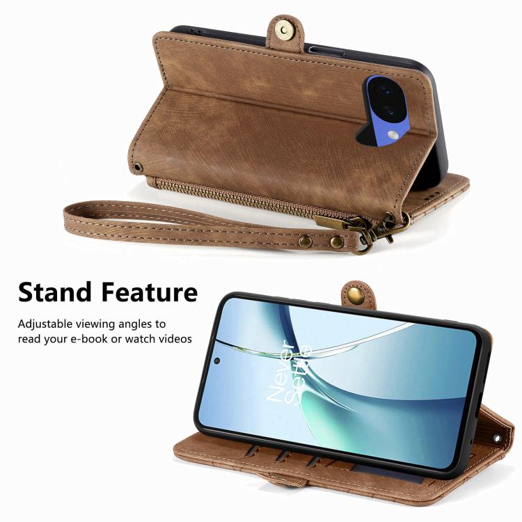For Google Pixel 10a Geometric Zipper Wallet Side Buckle Leather Phone Case
