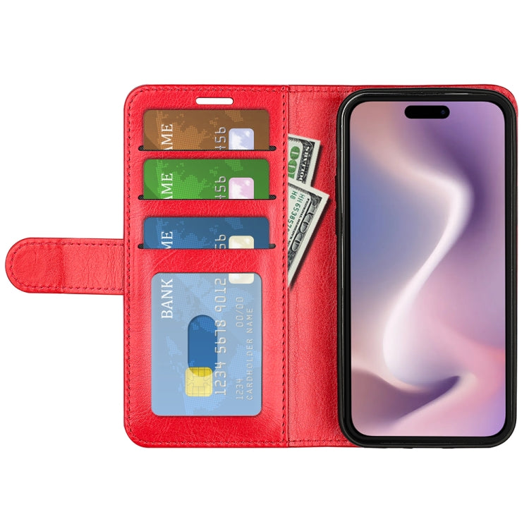 For iPhone 16 R64 Texture Horizontal Flip Leather Phone Case
