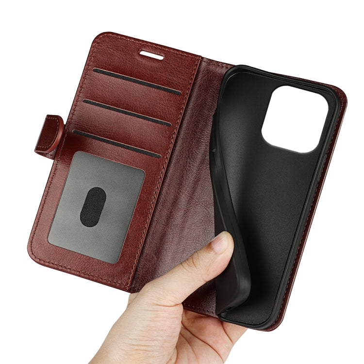 For iPhone 16 Pro R64 Texture Horizontal Flip Leather Phone Case