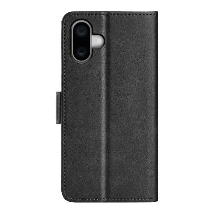 For iPhone 16 Plus Dual-side Magnetic Buckle Horizontal Flip Leather Phone Case