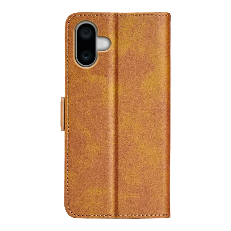 For iPhone 16 Plus Dual-side Magnetic Buckle Horizontal Flip Leather Phone Case