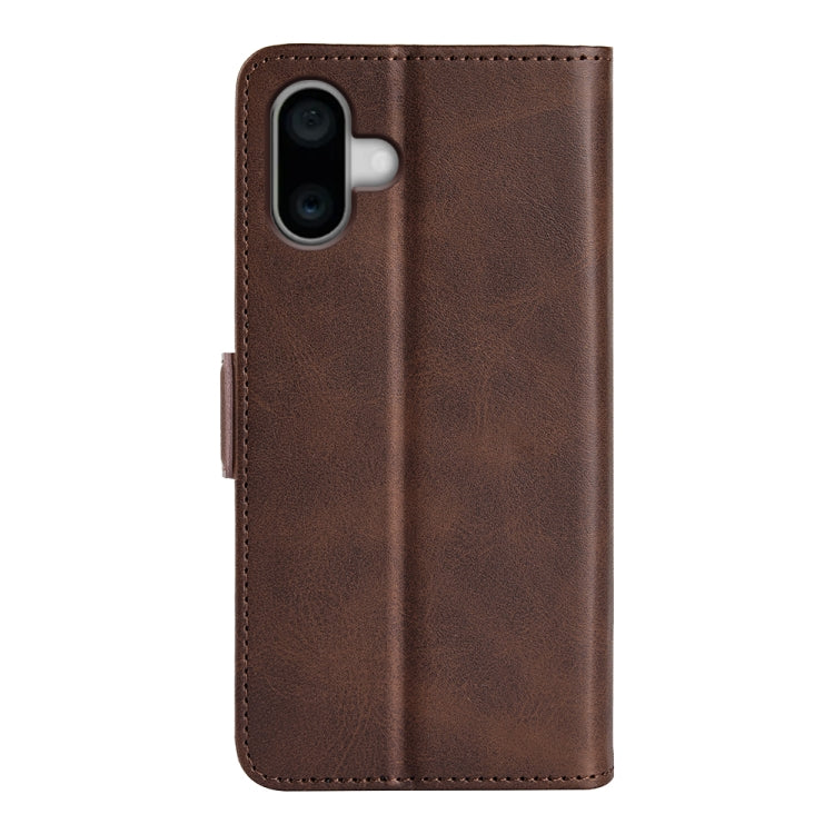 For iPhone 16 Plus Dual-side Magnetic Buckle Horizontal Flip Leather Phone Case