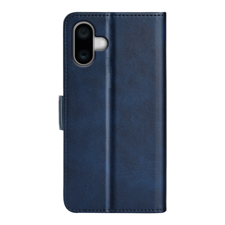 For iPhone 16 Plus Dual-side Magnetic Buckle Horizontal Flip Leather Phone Case