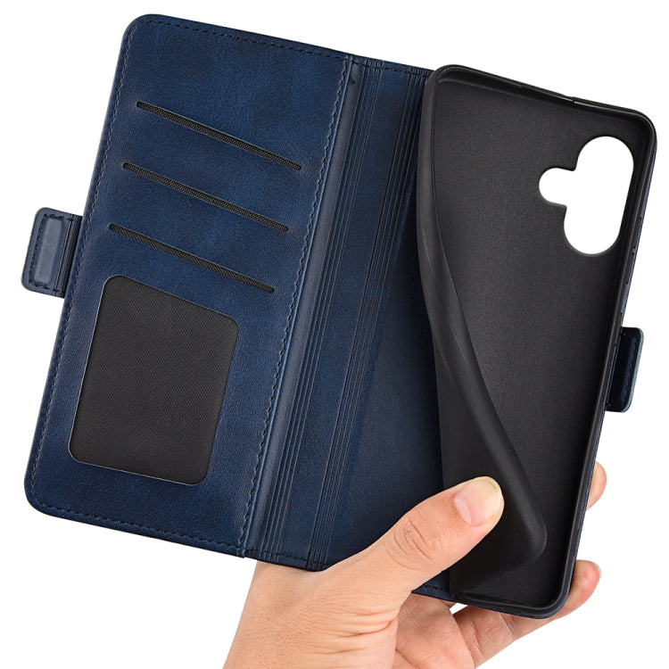For iPhone 16 Plus Dual-side Magnetic Buckle Horizontal Flip Leather Phone Case