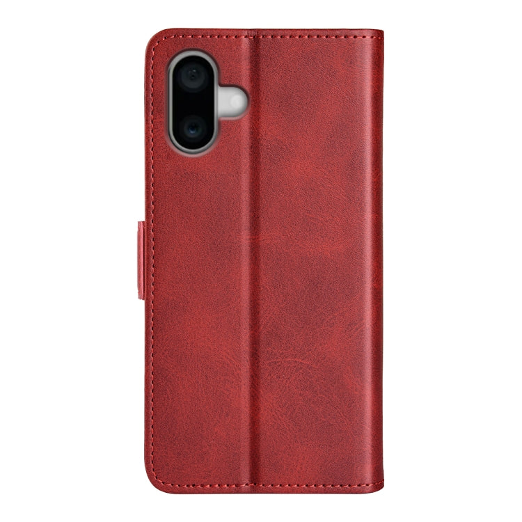 For iPhone 16 Plus Dual-side Magnetic Buckle Horizontal Flip Leather Phone Case