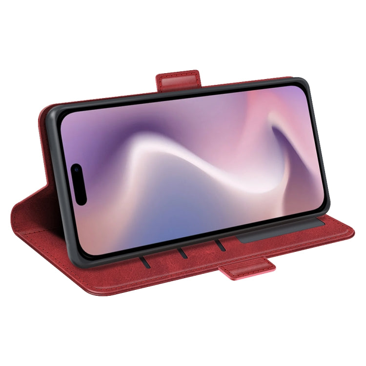For iPhone 16 Plus Dual-side Magnetic Buckle Horizontal Flip Leather Phone Case