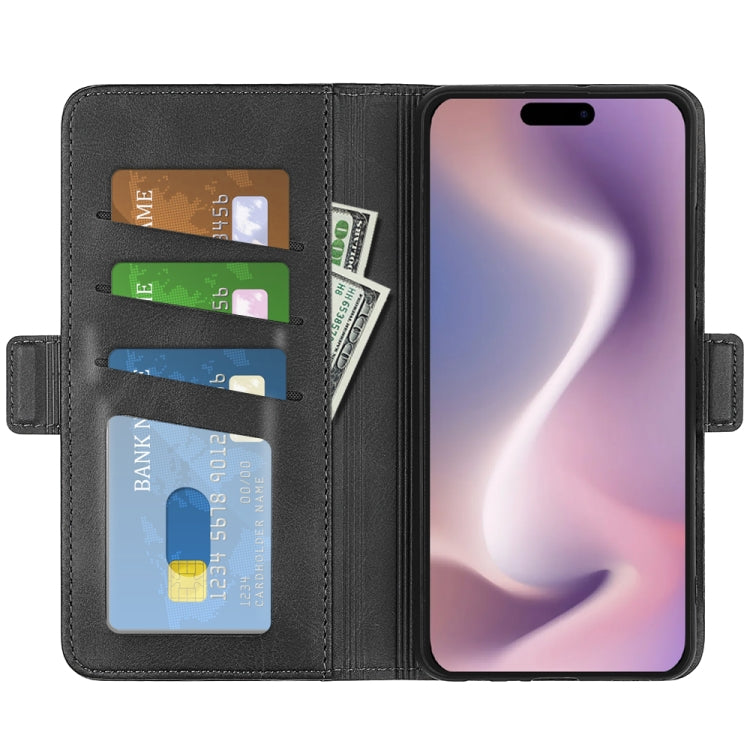 For iPhone 16 Pro Dual-side Magnetic Buckle Horizontal Flip Leather Phone Case