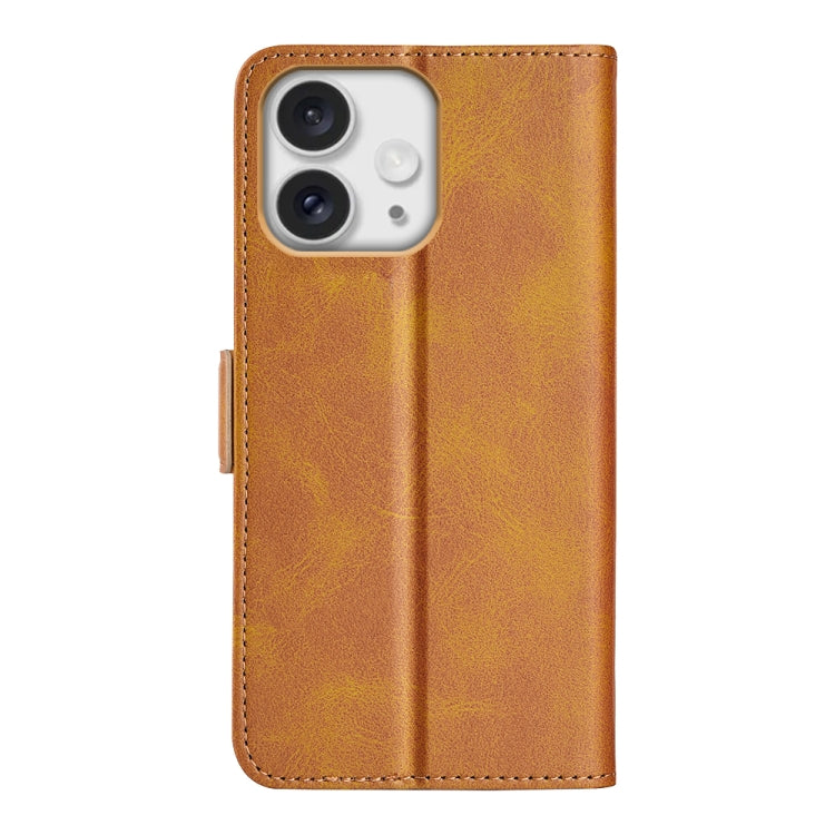 For iPhone 16 Pro Dual-side Magnetic Buckle Horizontal Flip Leather Phone Case