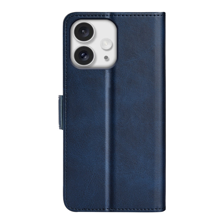 For iPhone 16 Pro Dual-side Magnetic Buckle Horizontal Flip Leather Phone Case