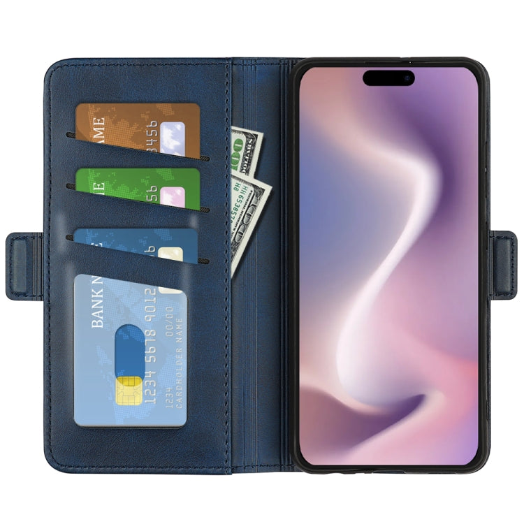 For iPhone 16 Pro Dual-side Magnetic Buckle Horizontal Flip Leather Phone Case
