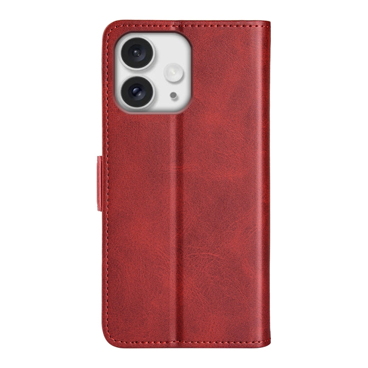 For iPhone 16 Pro Dual-side Magnetic Buckle Horizontal Flip Leather Phone Case