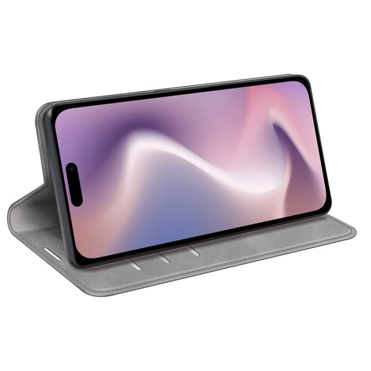 For iPhone 16 Pro Retro-skin Magnetic Suction Leather Phone Case