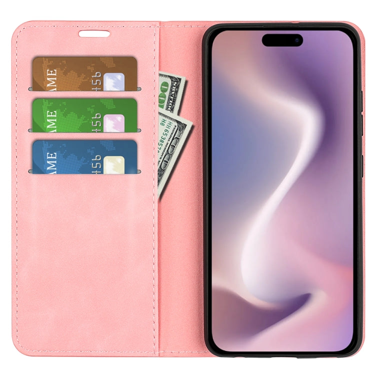 For iPhone 16 Pro Retro-skin Magnetic Suction Leather Phone Case