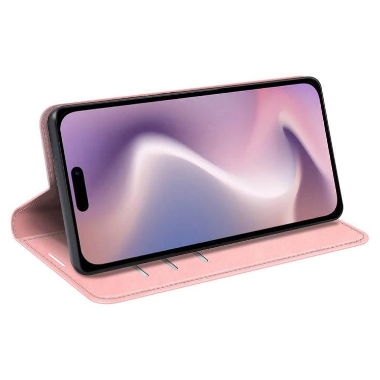 For iPhone 16 Pro Retro-skin Magnetic Suction Leather Phone Case