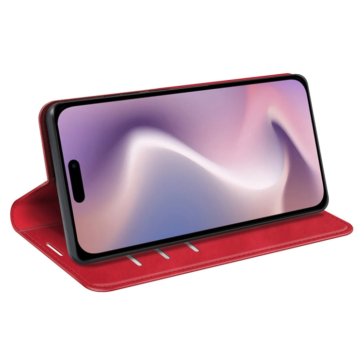 For iPhone 16 Pro Retro-skin Magnetic Suction Leather Phone Case