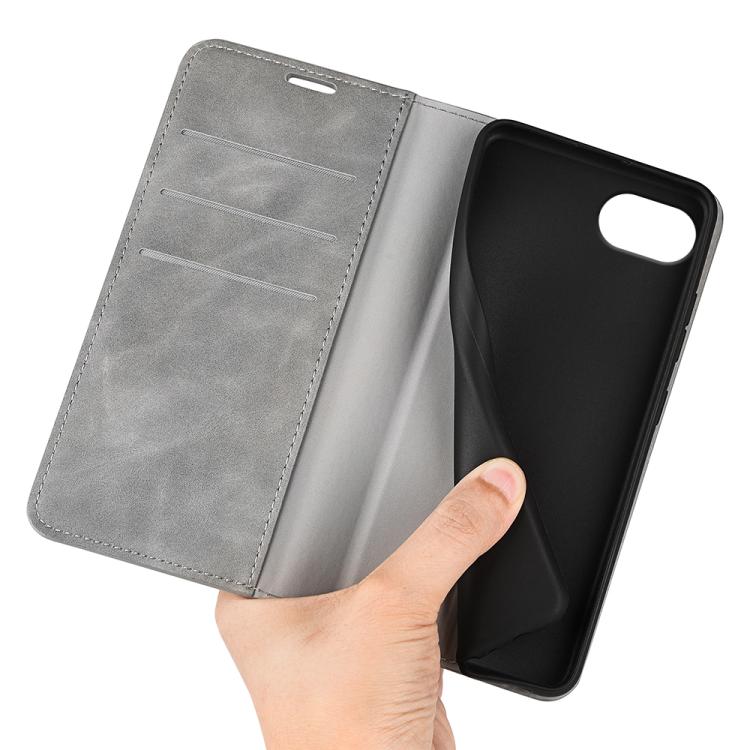 For iPhone 17e / 16e Retro-skin Magnetic Suction Leather Phone Case