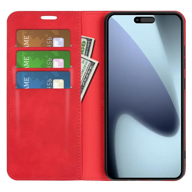 For iPhone 17 Retro-skin Magnetic Suction Leather Phone Case