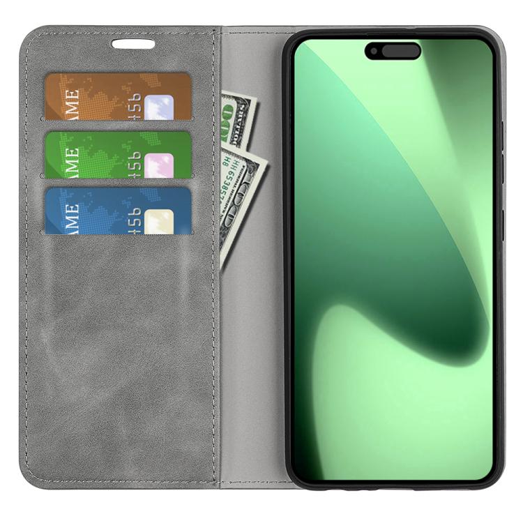 For iPhone 17 Pro Retro-skin Magnetic Suction Leather Phone Case