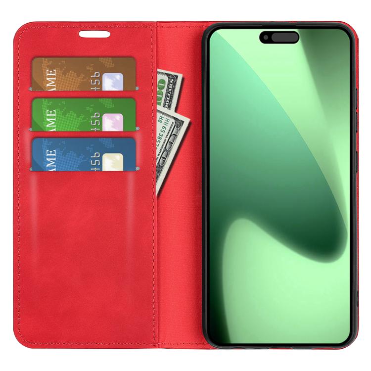 For iPhone 17 Pro Retro-skin Magnetic Suction Leather Phone Case
