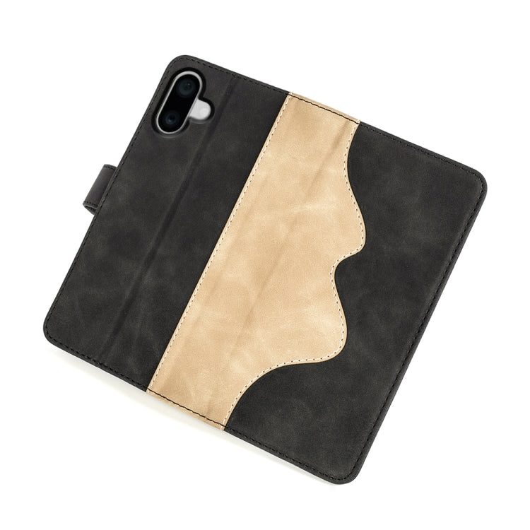 For iPhone 16 Stitching Horizontal Flip Leather Phone Case