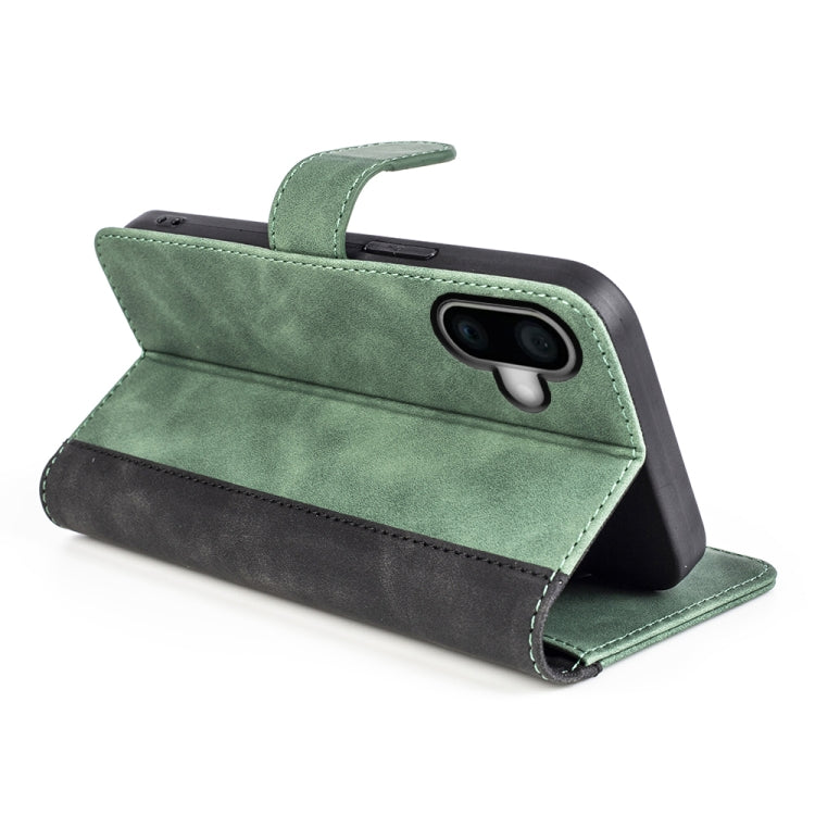 For iPhone 16 Stitching Horizontal Flip Leather Phone Case