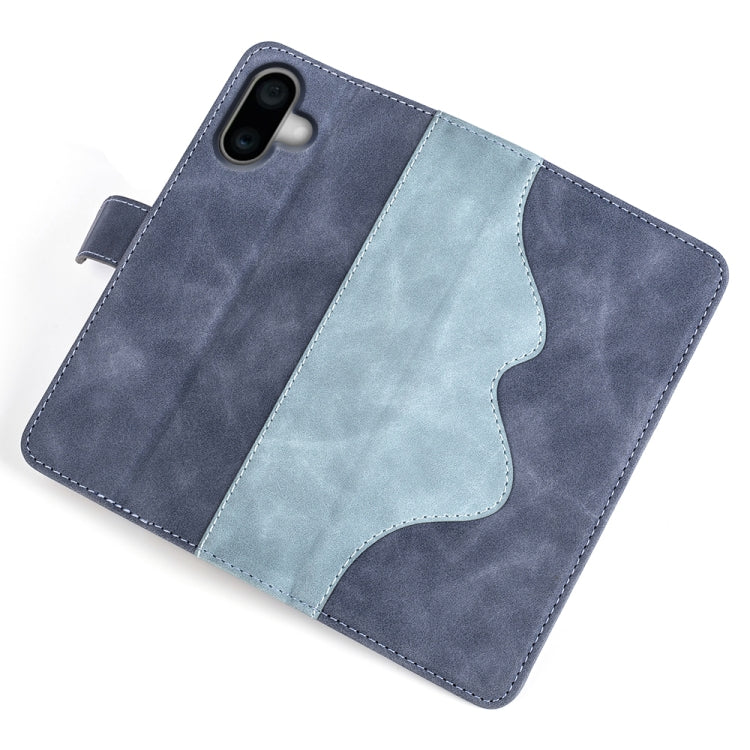For iPhone 16 Stitching Horizontal Flip Leather Phone Case