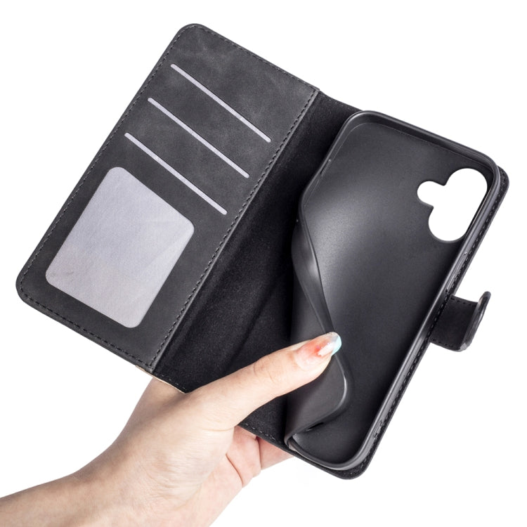 For iPhone 16 Plus Stitching Horizontal Flip Leather Phone Case
